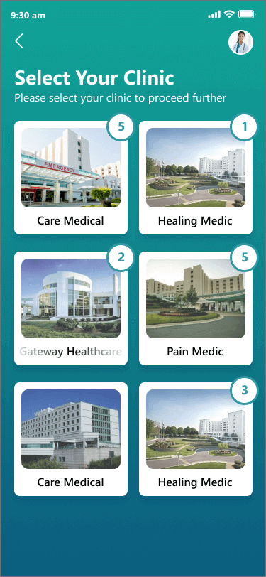 slide showcasing the app screenshots of doctor app