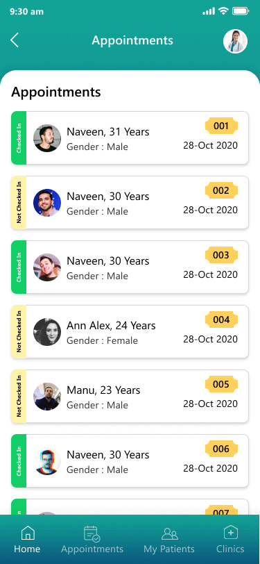 slide showcasing the app screenshots of doctor app