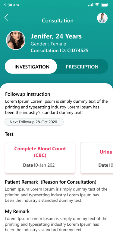 slide showcasing the app screenshots of doctor app