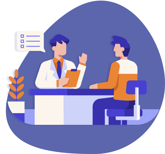 hero image of a doctor consulting