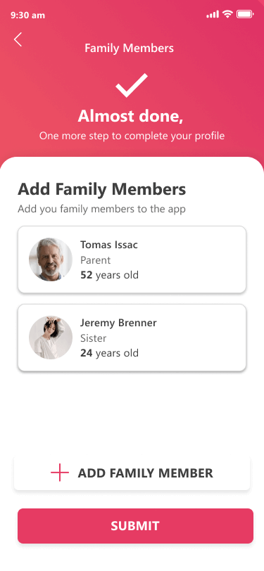 slide showcasing the app screenshots of patient app